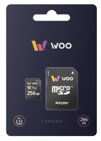 Карта памяти WOO MicroSD 256Gb UHS-I U3 V30 + SD Adapter (WSDCU3V30CH256GB)
