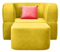 Бескаркасное раскладное кресло Edka Vega 100x200x40 M13 Sunny Yellow