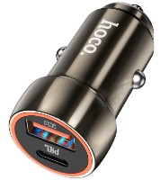 Încărcător auto Hoco Z46A Blue Whale Metal Gray