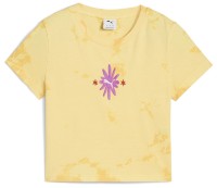 Tricou de dame Puma Wardrobe Ess Floral Pack Washed Graphic Baby Tee Sunny Yellow, s.S