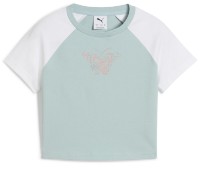 Tricou pentru copii Puma Butterfly Vibe Baby Tee G Modern Mint/White, s.164