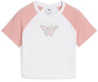 Детская футболка Puma Butterfly Vibe Baby Tee G Puma White/Pink Fruit, s.140