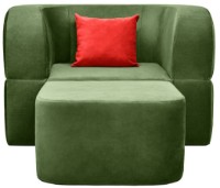 Бескаркасное раскладное кресло Edka Vega 100x200x40 M35 Dark Green