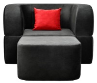 Бескаркасное раскладное кресло Edka Vega 120x200x40 M37 Black