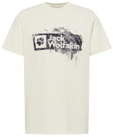 Мужская футболка Jack Wolfskin Brand T M Wood Cotton White, s.S