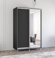 Dulap cu uşi glisante Mobildor-Lux Aron Chipboard/Mirror 140x240 Anthracite (aron2310)