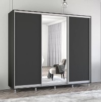 Шкаф-купе Mobildor-Lux Aron Chipboard/Mirror 260x200 Anthracite (aron3104)