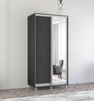 Dulap cu uşi glisante Mobildor-Lux Aron-P Chipboard/Mirror 120x240 Anthracite (00010722)