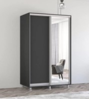 Шкаф-купе Mobildor-Lux Aron-P Chipboard/Mirror 150x220 Anthracite (00010707)
