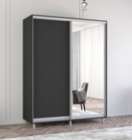 Dulap cu uşi glisante Mobildor-Lux Aron-S Chipboard/Mirror 130x230 Anthracite (00013784)