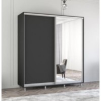 Dulap cu uşi glisante Mobildor-Lux Aron-S Chipboard/Mirror 190x240 Anthracite (arons9873)