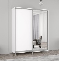 Шкаф-купе Mobildor-Lux Aron-S Chipboard/Mirror 150x200 White (00013714)