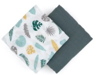 Пелёнки Petite&Mars Misty Green Leaves 2pcs 120x120cm (417363)