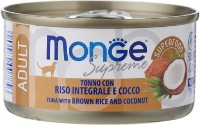 Влажный корм для кошек Monge Supreme Adult Tuna/Rice/Coconut 80g