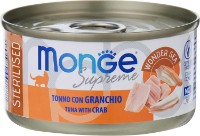 Влажный корм для кошек Monge Supreme Sterilised Tuna/Crab 80g