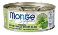 Влажный корм для кошек Monge Supreme Sterilised Tuna/Rice/Ginkgo Biloba 80g