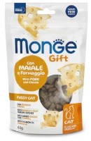 Лакомства для кошек Monge Fussy Cat Pork/Cheese 60g