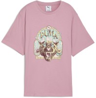 Tricou de dame Puma Graphic Fest Relaxed Tee Poised Pink, s.M