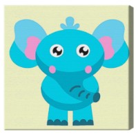 Картина по номерам Art Gallery Premium 20x20cm Голубой слоник (BX2841)