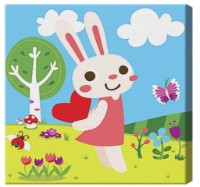 Картина по номерам Art Gallery Premium 20x20cm Зайка с сердечком (BX2041)