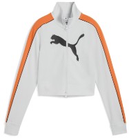 Jachetă damă Puma Future Archive T7 Slim Cropped Track Jacket Silver Mist/Orange Glo, s.M