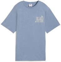 Tricou de dame Puma Graphic Paradise Mindset Washed Relaxed Tee Cool Blue, s.XS