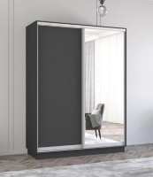Dulap cu uşi glisante Mobildor-Lux Fox Chipboard/Mirror 170x240 Anthracite (fox6331)