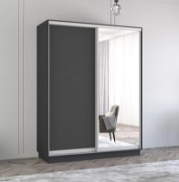 Шкаф-купе Mobildor-Lux Fox Chipboard/Mirror 200x240 Anthracite (fox6859)