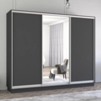 Шкаф-купе Mobildor-Lux Fox Chipboard/Mirror 300x220 Anthracite (fox7557)