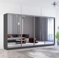 Dulap cu uşi glisante Mobildor-Lux Fox Mirror 370x240 Anthracite (fox7099)