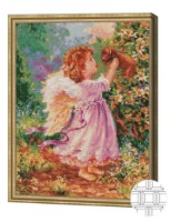 Алмазная картина по номерам Art Gallery Premium Ангелочек с щенком 40x50cm (QB203592)