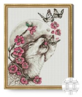 Алмазная картина по номерам Art Gallery Premium Волк и цветы 40x50cm (QB205993)