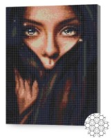 Алмазная картина по номерам Art Gallery Premium Голубоглазая брюнетка 30x40cm (XQB74888)