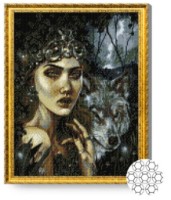 Алмазная картина по номерам Art Gallery Premium Девушка и волк 40x50cm (GA77240)