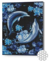 Алмазная картина по номерам Art Gallery Premium Дельфины и цветы 30x40cm (XQB80783)