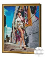 Алмазная картина по номерам Art Gallery Premium Длинноногая красотка 40x50cm (QB205787)