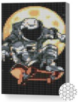 Pictura cu diamante după numere Art Gallery Premium Cosmonaut pe rachetă 20x30cm (XQC84349)