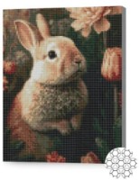 Алмазная картина по номерам Art Gallery Premium Кролик и цветы 30x40cm (XQB77186)