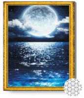Алмазная картина по номерам Art Gallery Premium Мега луна над морем 40x50cm (GA84285)