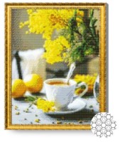Алмазная картина по номерам Art Gallery Premium Мимоза и кофе 40x50cm (GA83202)