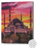 Pictura cu diamante după numere Art Gallery Premium Apusul înflăcărat la Istanbul 30x40cm (XQB80449)