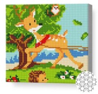 Алмазная картина по номерам Art Gallery Premium Олененок с друзьями в лесу 20x20cm (BJ494)