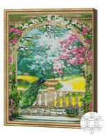 Алмазная картина по номерам Art Gallery Premium Павлин на террасе 40x50cm (QB204288)