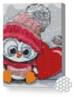 Алмазная картина по номерам Art Gallery Premium Пингвинчик в шапочке и сердечко 20x30cm (XQC80974)