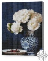 Алмазная картина по номерам Art Gallery Premium Пионы на синем фоне 30x40cm (XQB76059)