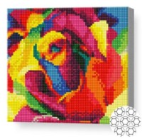 Алмазная картина по номерам Art Gallery Premium Радужная роза 20x20cm (BJ1201)