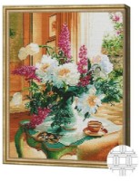 Алмазная картина по номерам Art Gallery Premium Роскошный букет пионов 40x50cm (QB202088)