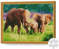 Алмазная картина по номерам Art Gallery Premium Семья слонов 40x50cm (QB201137)