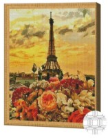 Алмазная картина по номерам Art Gallery Premium Эйфелева башня и цветы 40x50cm (QB204109)