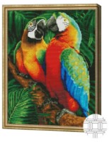 Алмазная картина по номерам Art Gallery Premium Яркие попугаи в джунглях 40x50cm (QB204650)
